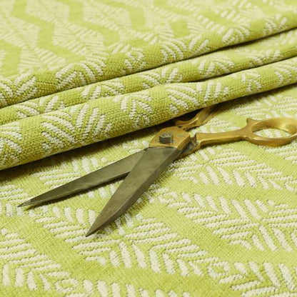 Cream Green Colour Modern Vertical Wave Pattern Chenille Upholstery Fabric JO-754 - Made To Measure Curtains