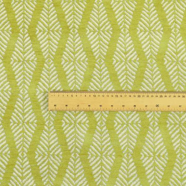 Cream Green Colour Modern Vertical Wave Pattern Chenille Upholstery Fabric JO-754 - Roman Blinds