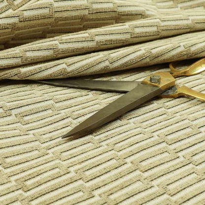 Uniformed Rectangle Shape Stripe Pattern In Brown Colour Chenille Upholstery Fabric JO-757 - Roman Blinds