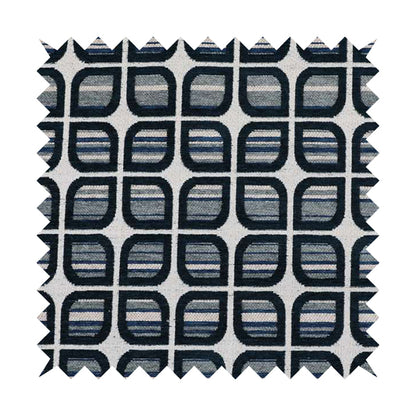 Uniformed Pattern In Blue Colour Chenille Upholstery Fabric JO-762