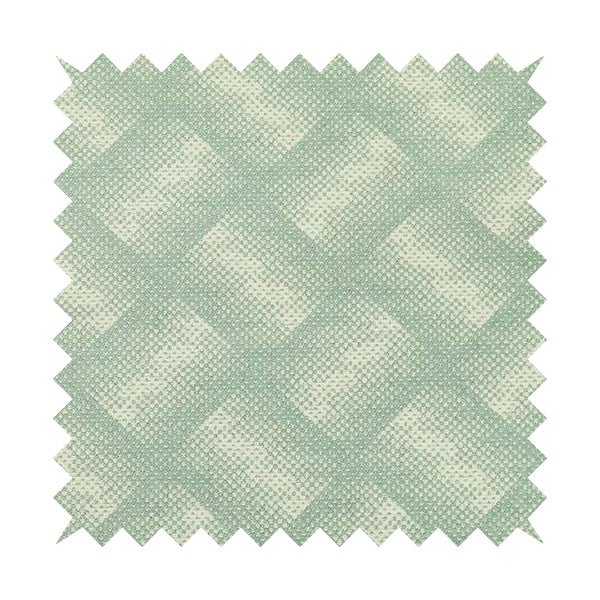 Blue Cream Colour Modern Faded Square Geometric Wave Pattern Chenille Upholstery Fabric JO-765 - Roman Blinds