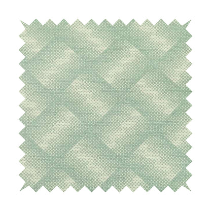 Blue Cream Colour Modern Faded Square Geometric Wave Pattern Chenille Upholstery Fabric JO-765 - Made To Measure Curtains