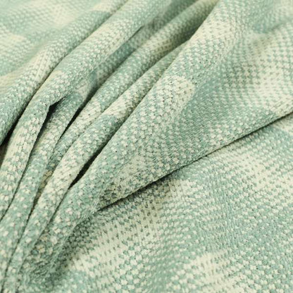 Blue Cream Colour Modern Faded Square Geometric Wave Pattern Chenille Upholstery Fabric JO-765