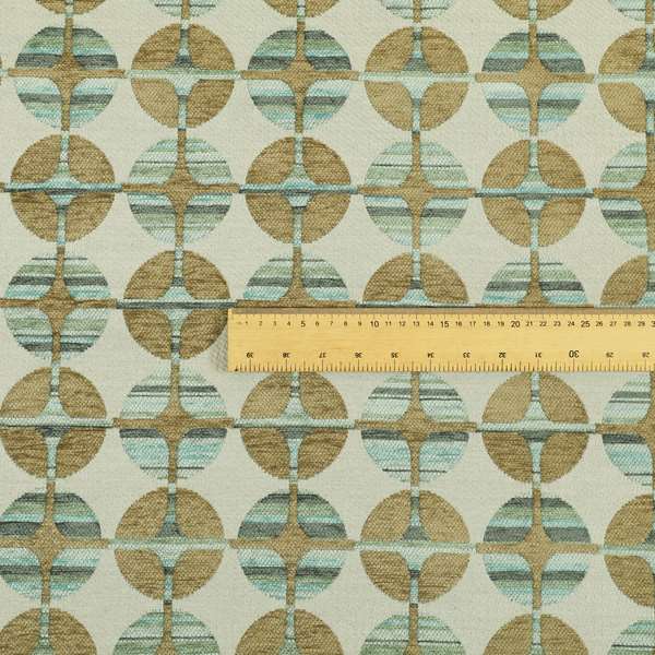 Moroccan Medallion Modern Pattern In Grey Blue Colour Chenille Upholstery Fabric JO-768 - Roman Blinds