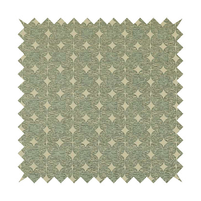 Four Clover Flower Geometric Pattern In Blue Colour Chenille Upholstery Fabric JO-770 - Roman Blinds