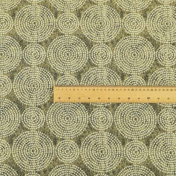 Gold Cream Colour Circular Pattern Chenille Upholstery Fabric JO-775 - Handmade Cushions