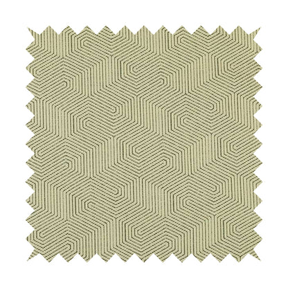 Geometric Maze Pattern In Cream Colour Chenille Jacquard Furniture Fabric JO-777 - Made To Measure Curtains