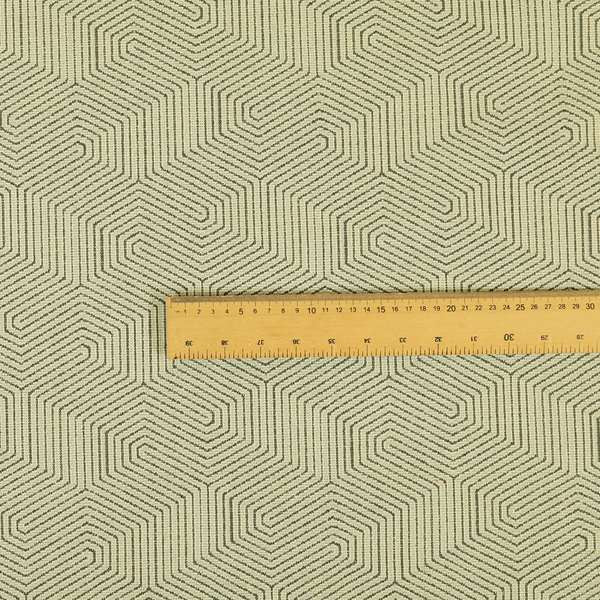 Geometric Maze Pattern In Cream Colour Chenille Jacquard Furniture Fabric JO-777 - Roman Blinds