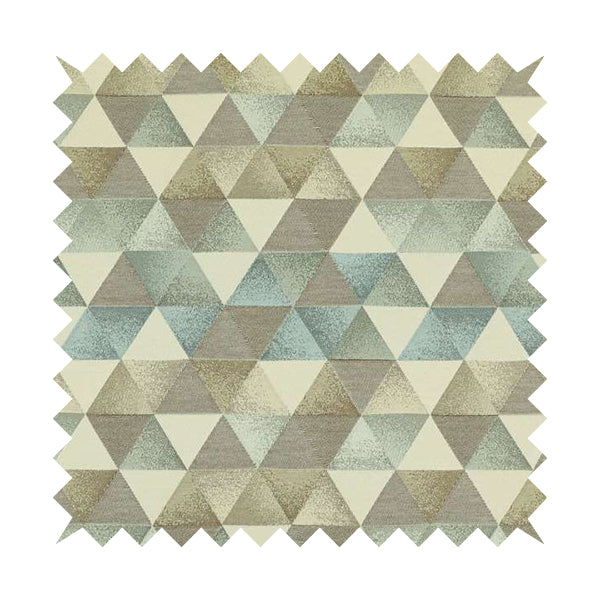 Le Triangle Collection Soft Feel Geometric Diamond Pattern Blue Grey Tone Colours Chenille Upholstery Fabric JO-78