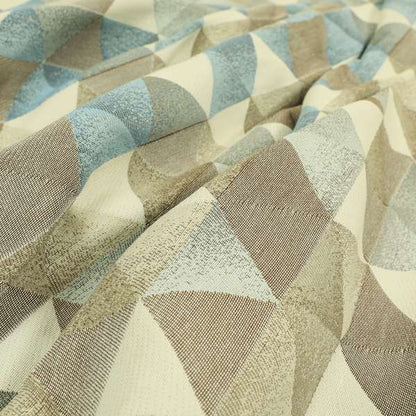 Le Triangle Collection Soft Feel Geometric Diamond Pattern Blue Grey Tone Colours Chenille Upholstery Fabric JO-78 - Made To Measure Curtains