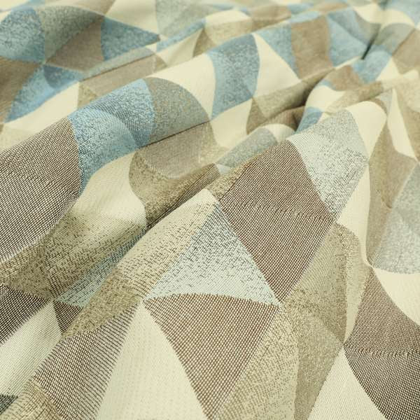 Le Triangle Collection Soft Feel Geometric Diamond Pattern Blue Grey Tone Colours Chenille Upholstery Fabric JO-78