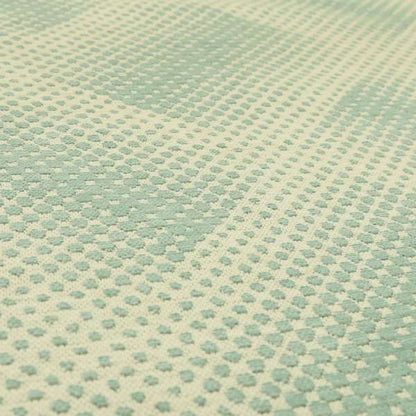 Blue Cream Colour Modern Faded Square Dotted Wave Pattern Chenille Upholstery Fabric JO-781 - Roman Blinds