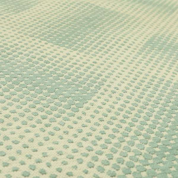 Blue Cream Colour Modern Faded Square Dotted Wave Pattern Chenille Upholstery Fabric JO-781 - Made To Measure Curtains