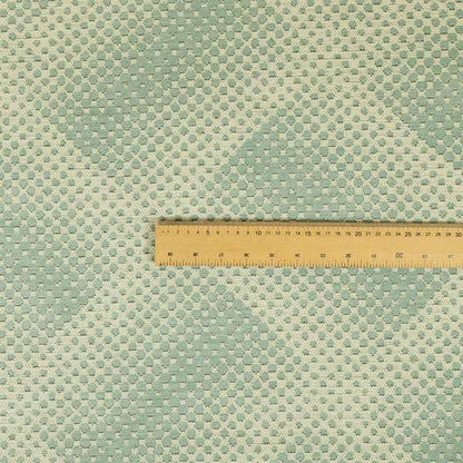 Blue Cream Colour Modern Faded Square Dotted Wave Pattern Chenille Upholstery Fabric JO-781 - Roman Blinds