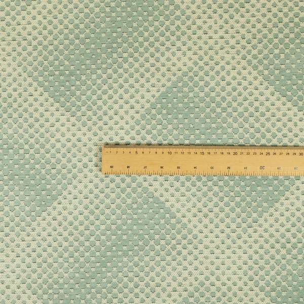 Blue Cream Colour Modern Faded Square Dotted Wave Pattern Chenille Upholstery Fabric JO-781