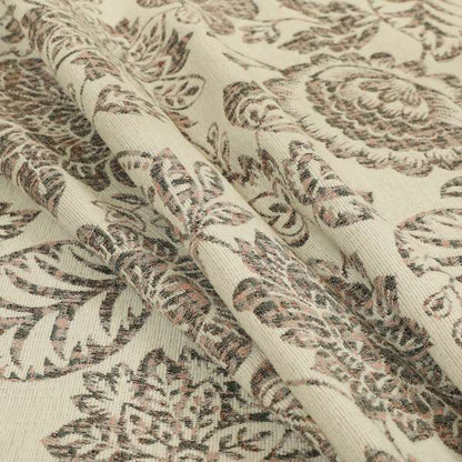 Floral Pattern In Pink Grey Colour Chenille Jacquard Furniture Fabric JO-782 - Made To Measure Curtains