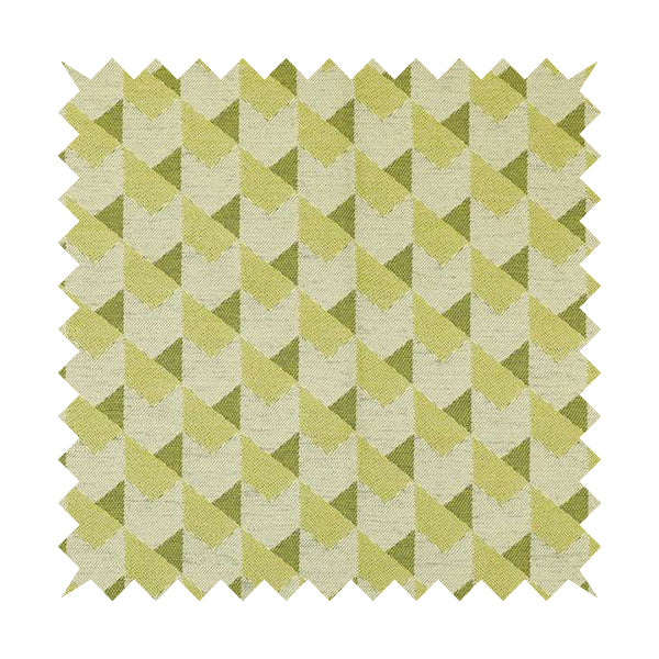 Block Arrow Geometric Green White Colour Chenille Upholstery Fabric JO-786 - Made To Measure Curtains