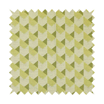 Block Arrow Geometric Green White Colour Chenille Upholstery Fabric JO-786 - Made To Measure Curtains