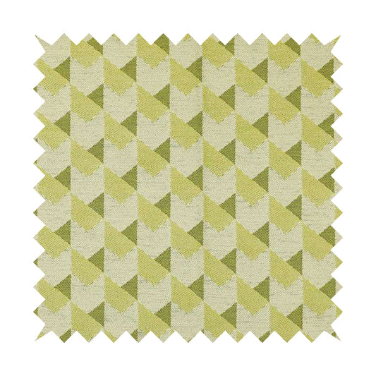 Block Arrow Geometric Green White Colour Chenille Upholstery Fabric JO-786