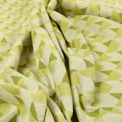 Block Arrow Geometric Green White Colour Chenille Upholstery Fabric JO-786 - Made To Measure Curtains