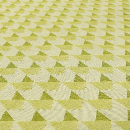 Block Arrow Geometric Green White Colour Chenille Upholstery Fabric JO-786 - Made To Measure Curtains