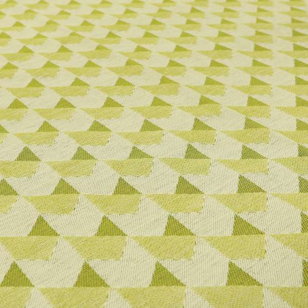 Block Arrow Geometric Green White Colour Chenille Upholstery Fabric JO-786