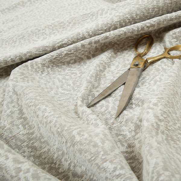 Florida Self Pattern Plain Soft Woven Cream Colour Chenille Upholstery Fabric JO-79 - Made To Measure Curtains