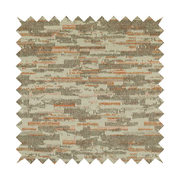 Abstract Pattern In Orange Grey Colour Chenille Upholstery Fabric JO-790 - Roman Blinds