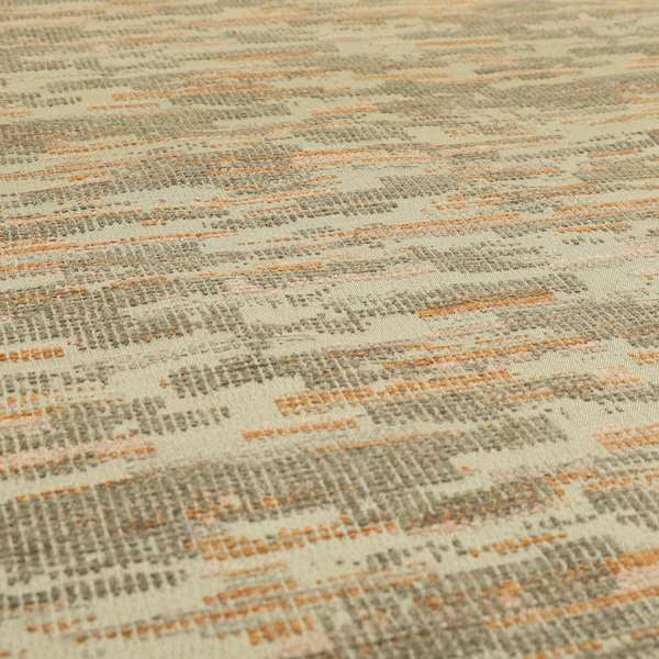 Abstract Pattern In Orange Grey Colour Chenille Upholstery Fabric JO-790 - Roman Blinds