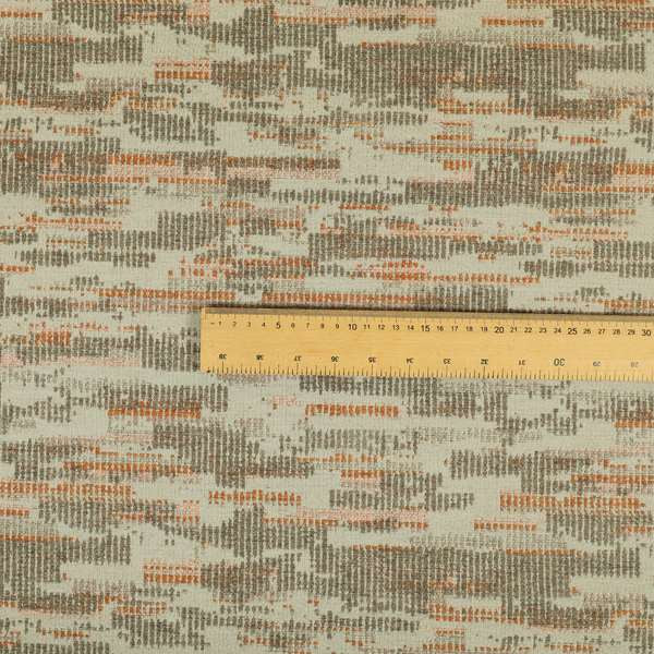 Abstract Pattern In Orange Grey Colour Chenille Upholstery Fabric JO-790 - Roman Blinds