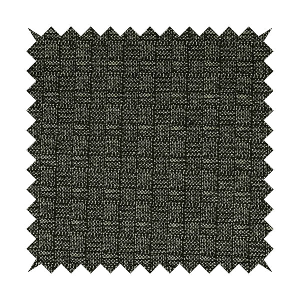 Patch Effect Modern Geometric Pattern In Black Colour Chenille Upholstery Fabric JO-791 - Made To Measure Curtains