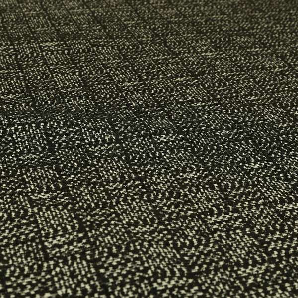 Patch Effect Modern Geometric Pattern In Black Colour Chenille Upholstery Fabric JO-791