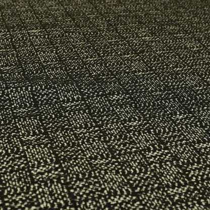 Patch Effect Modern Geometric Pattern In Black Colour Chenille Upholstery Fabric JO-791