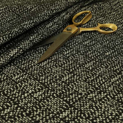 Patch Effect Modern Geometric Pattern In Black Colour Chenille Upholstery Fabric JO-791 - Made To Measure Curtains