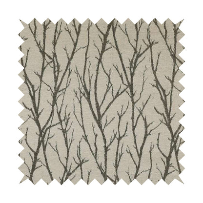 Abscission Tree Pattern In Grey Colour Chenille Jacquard Furniture Fabric JO-796 - Roman Blinds