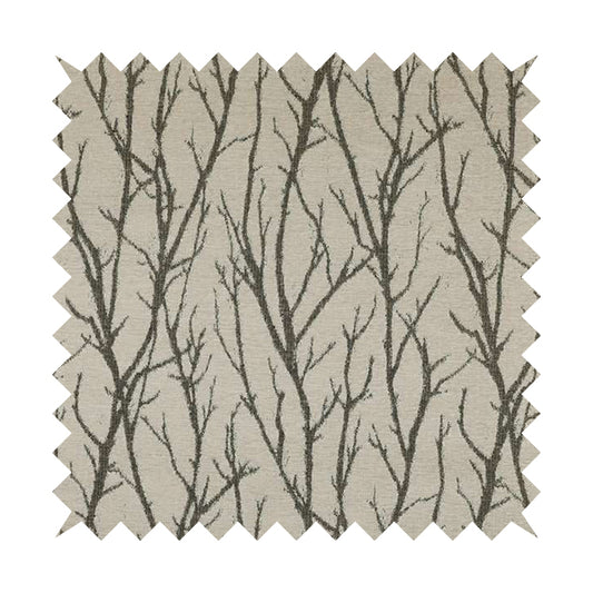 Abscission Tree Pattern In Grey Colour Chenille Jacquard Furniture Fabric JO-796
