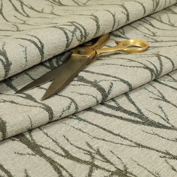 Abscission Tree Pattern In Grey Colour Chenille Jacquard Furniture Fabric JO-796 - Roman Blinds