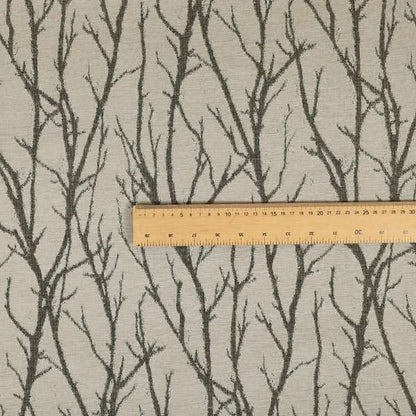 Abscission Tree Pattern In Grey Colour Chenille Jacquard Furniture Fabric JO-796 - Made To Measure Curtains