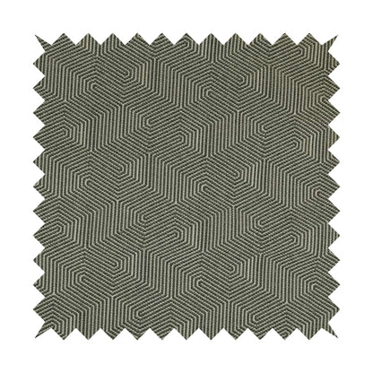 Geometric Maze Pattern In Grey Colour Chenille Jacquard Furniture Fabric JO-797 - Roman Blinds