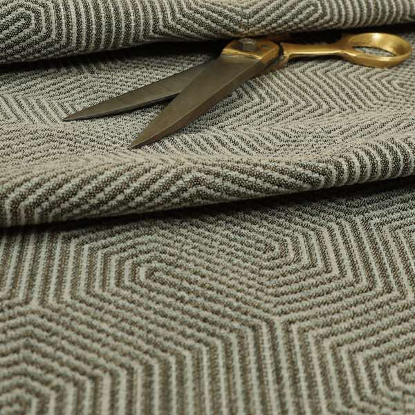 Geometric Maze Pattern In Grey Colour Chenille Jacquard Furniture Fabric JO-797 - Made To Measure Curtains