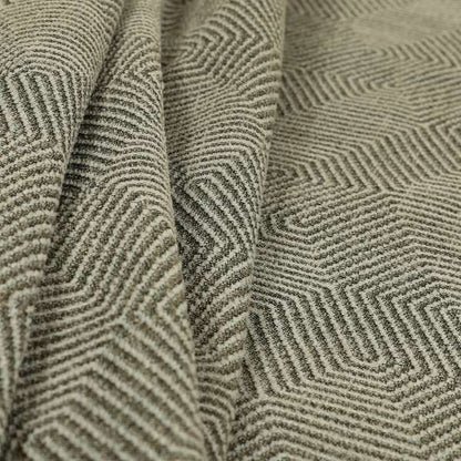 Geometric Maze Pattern In Grey Colour Chenille Jacquard Furniture Fabric JO-797 - Handmade Cushions