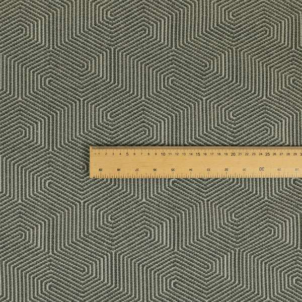 Geometric Maze Pattern In Grey Colour Chenille Jacquard Furniture Fabric JO-797 - Roman Blinds