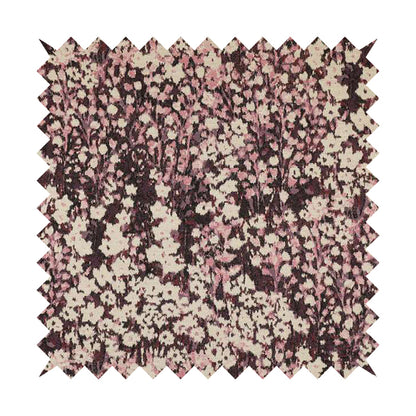 Garden Of Flowers In Abstract Pattern Purple Pink Pink Colour Chenille Fabric JO-798 - Made To Measure Curtains