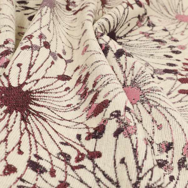 Web Outburst Theme Pattern In Purple Pink Colour Chenille Jacquard Furniture Fabric JO-799 - Made To Measure Curtains