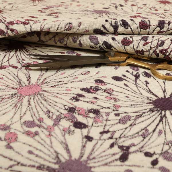 Web Outburst Theme Pattern In Purple Pink Colour Chenille Jacquard Furniture Fabric JO-799 - Roman Blinds