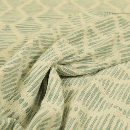 Cream Blue Colour Striped Pattern Chenille Upholstery Fabric JO-804 - Roman Blinds