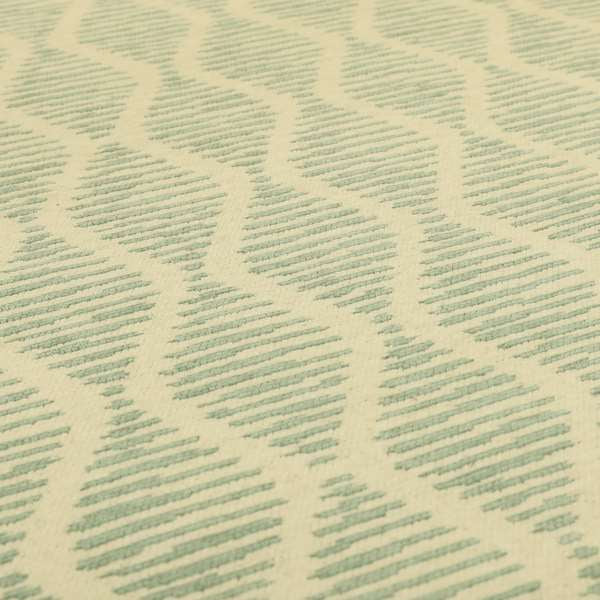 Cream Blue Colour Striped Pattern Chenille Upholstery Fabric JO-804 - Roman Blinds