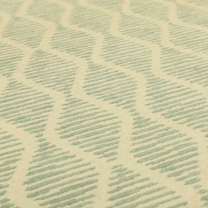 Cream Blue Colour Striped Pattern Chenille Upholstery Fabric JO-804