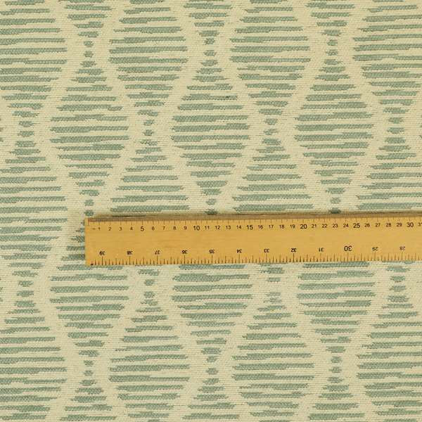 Cream Blue Colour Striped Pattern Chenille Upholstery Fabric JO-804 - Roman Blinds