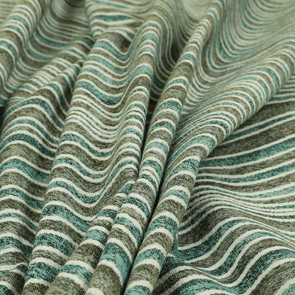 New Stripe Wave Pattern Blue Grey Colour Chenille Upholstery Fabric JO-805 - Roman Blinds